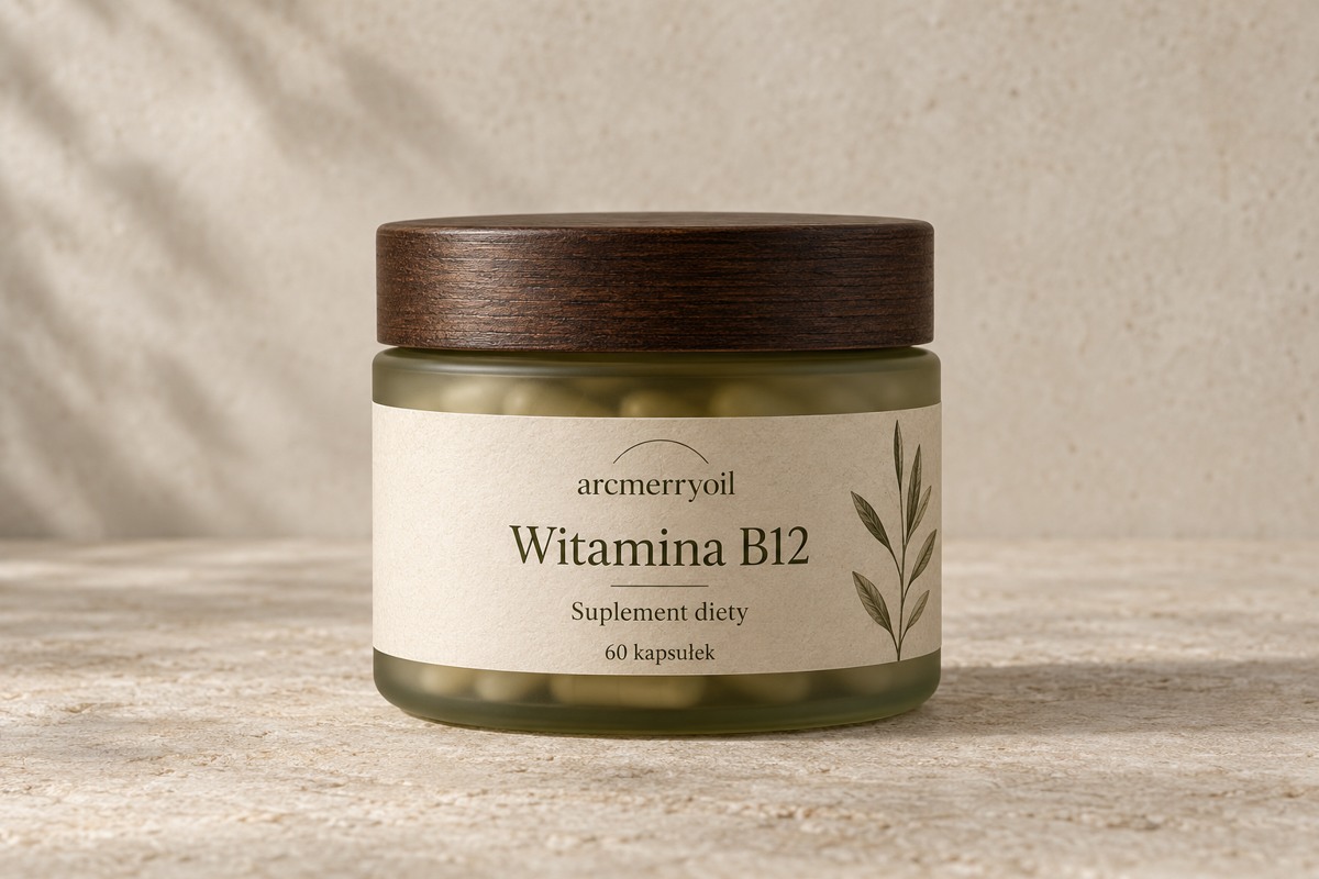Witamina B12, słoiczek zawierający 60 kapsułek